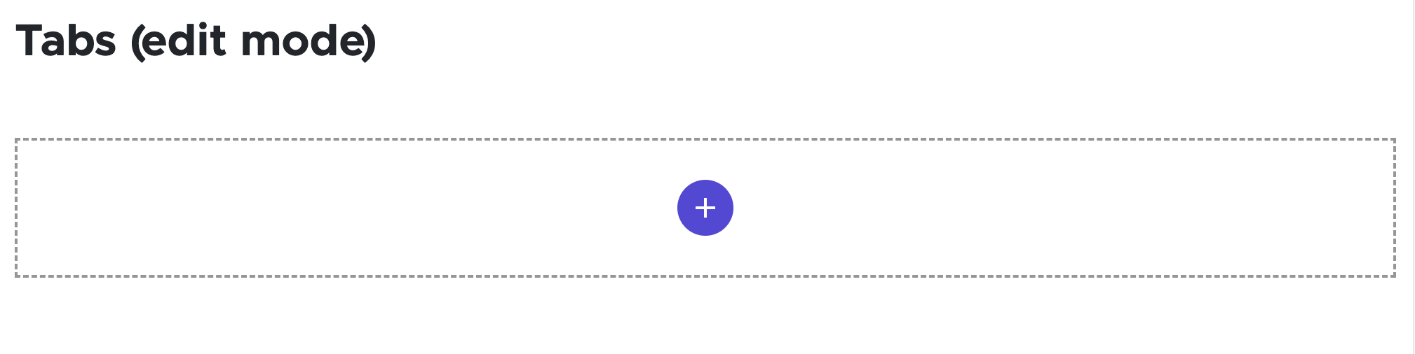 Screenshot of a Tabs component with no tabs or content