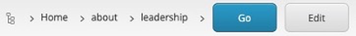 A screenshot of the breadcrumb navigation in Sitecore XP