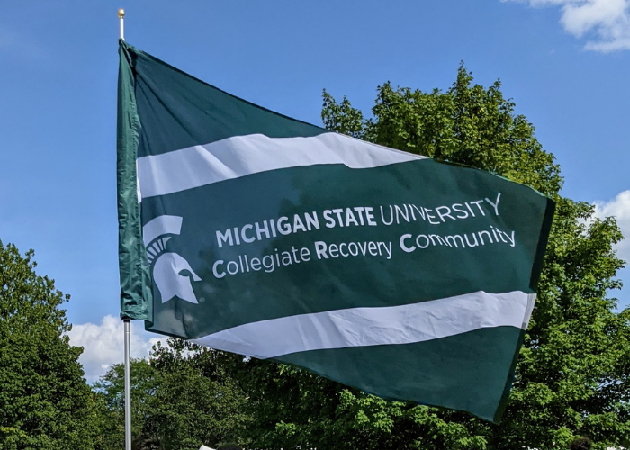 Michigan State University Collegiate Recovery Community flag 
