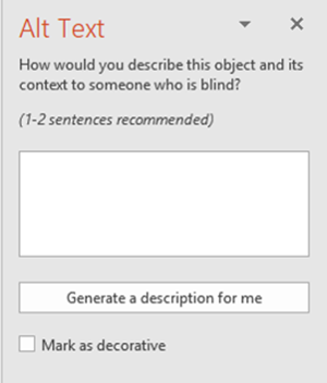 Alt Text side bar
