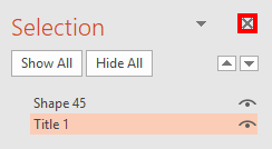 X highlighted to close and save changes