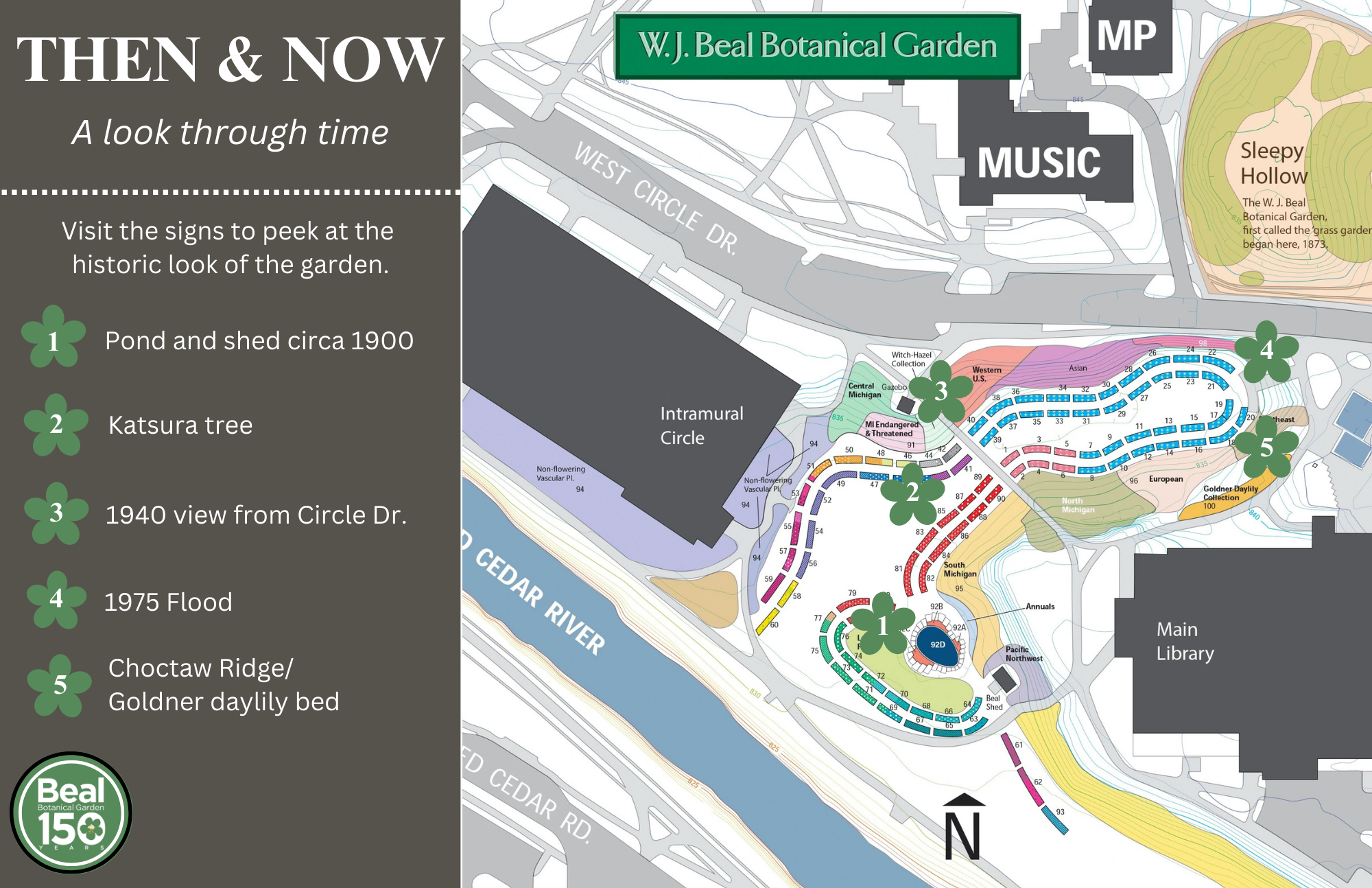 color map of Beal Botanical Garden