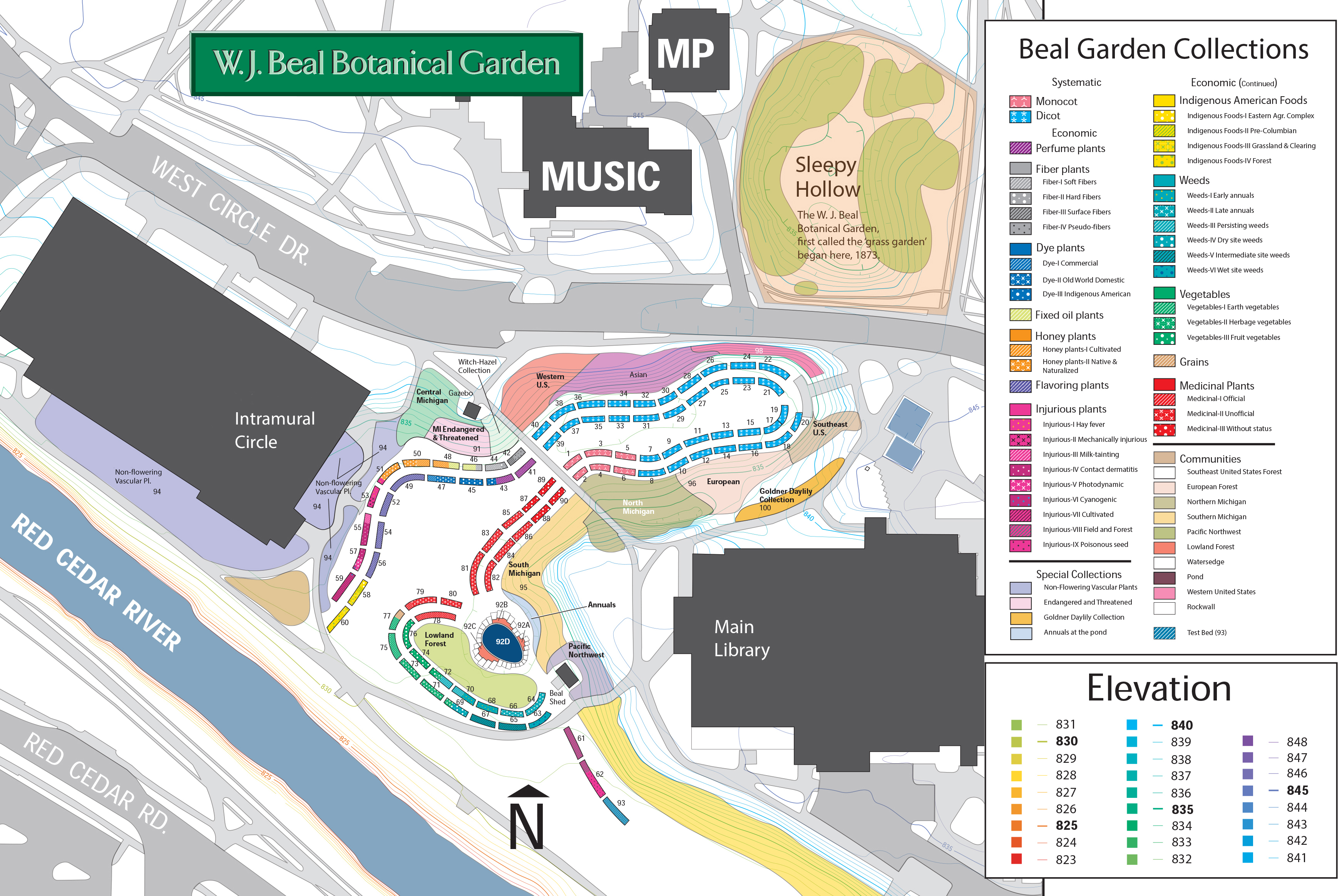 Map of W.J. Beal Garden