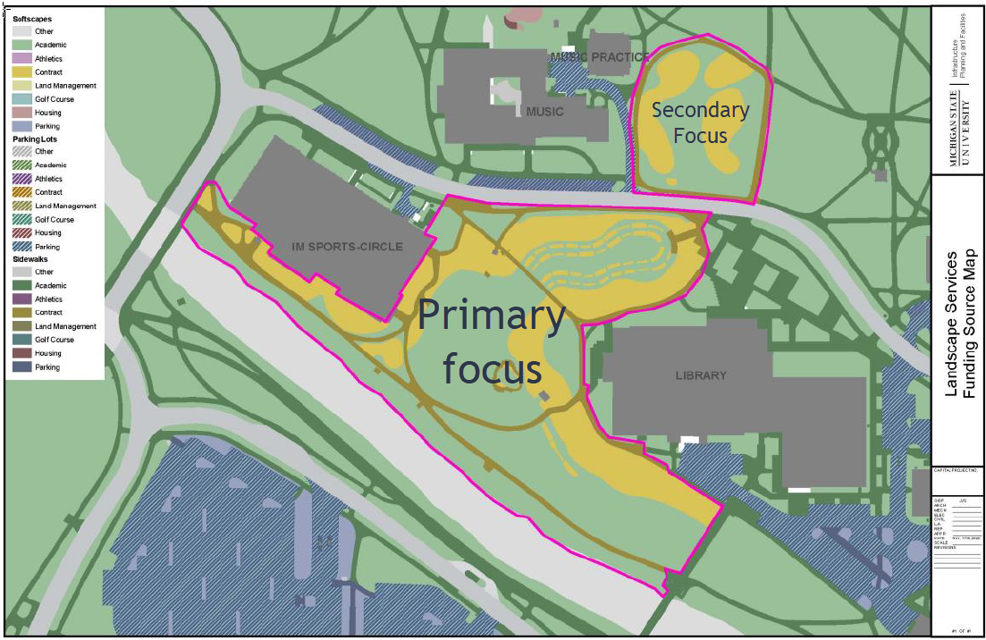 road map of the Beal Botanical Garden with boundary lines