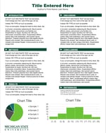 A thumbnail of a sample academic presentation poster with a white background, place text, green headers, and graphs in various shades of green. The poster is letter sized and portrait oriented.