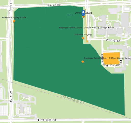Baker Woodlot, Location Map, Entrance 1