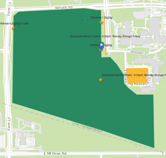 Baker Woodlot, Location Map, Entrance 2