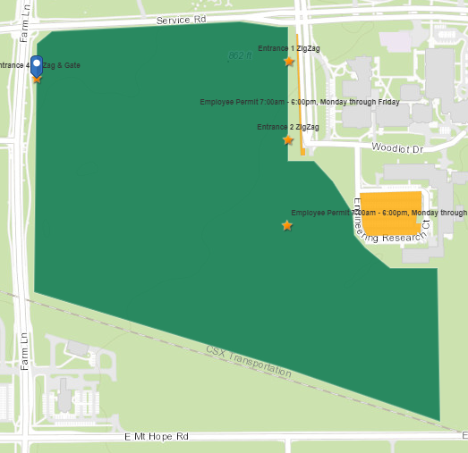 Baker Woodlot, Location Map, Entrance 4