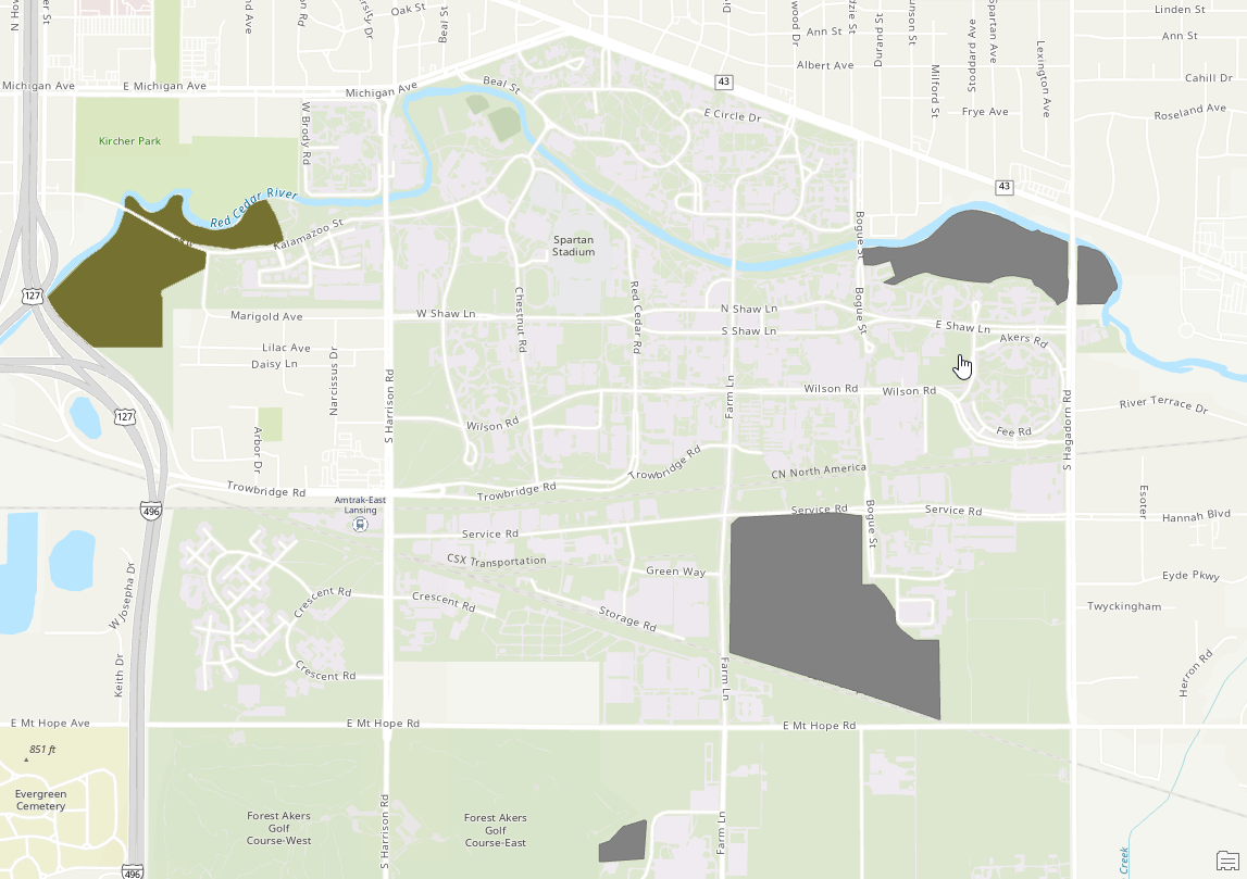 Red Cedar Natural Area, Location Map