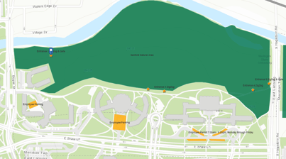 Sanford Natural Area, Entrance 1, Location Map