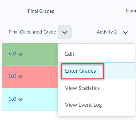 enter final grades