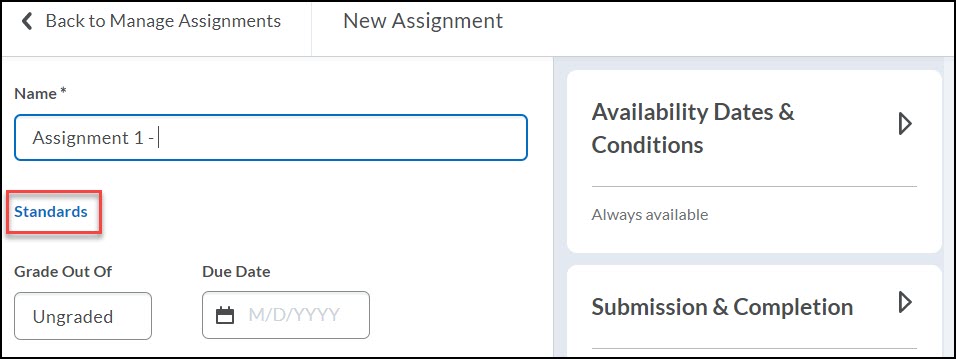 Standards-assignments