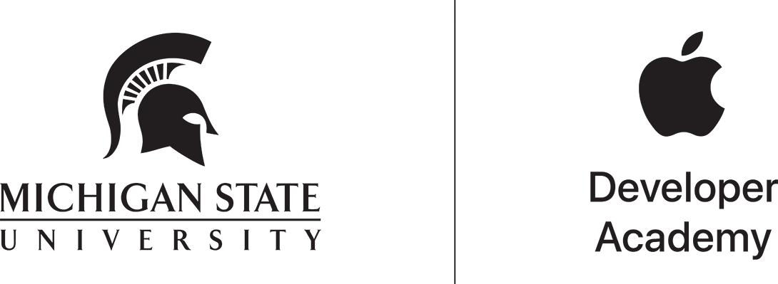 Michigan State University and Apple Developer Academy logo.
