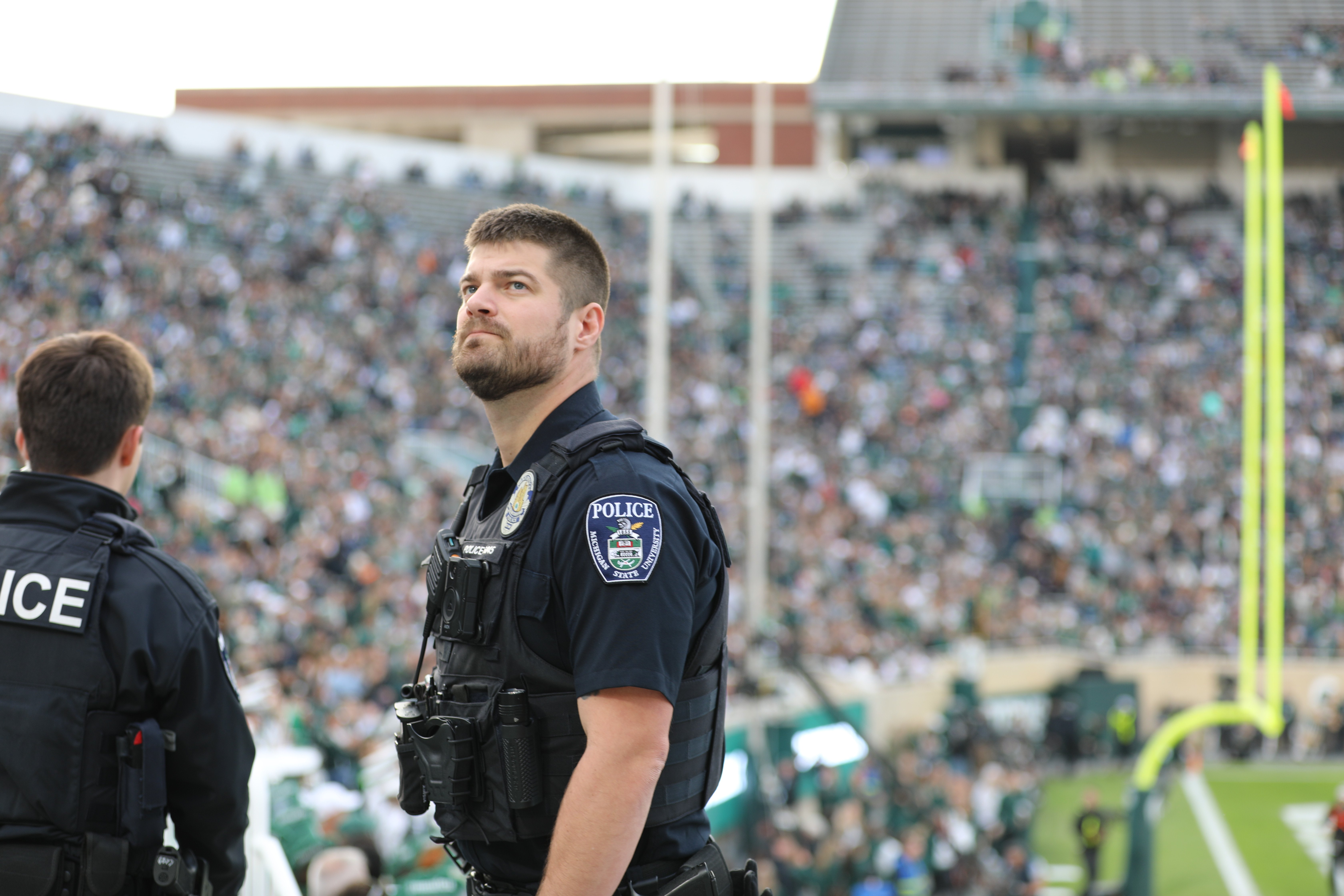 Officer Rick Samuel at Spartan Stadium Football Game