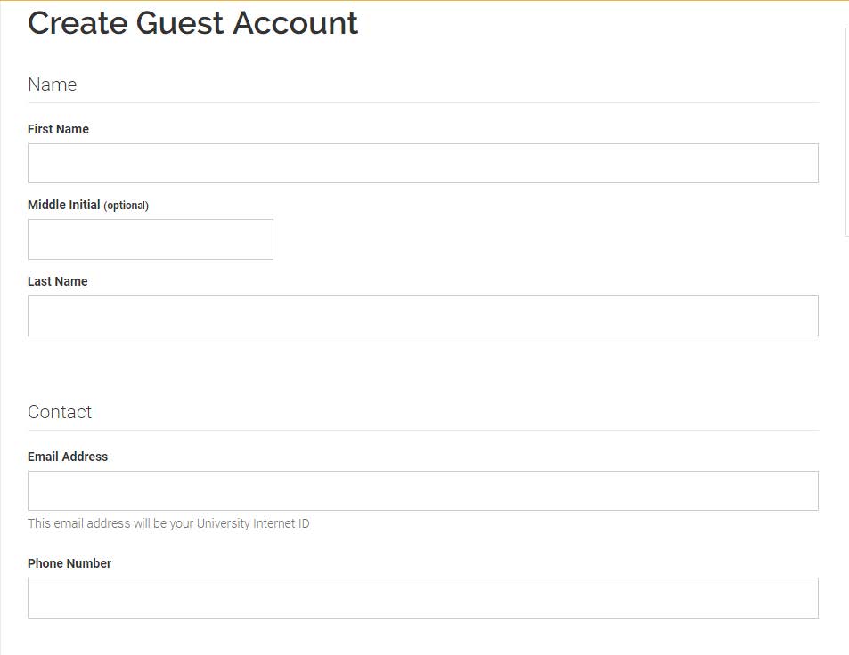 A screenshot of the top of the "Create Guest Account" page.
