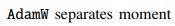 A snippet of text that reads: "AdamW separates moment".