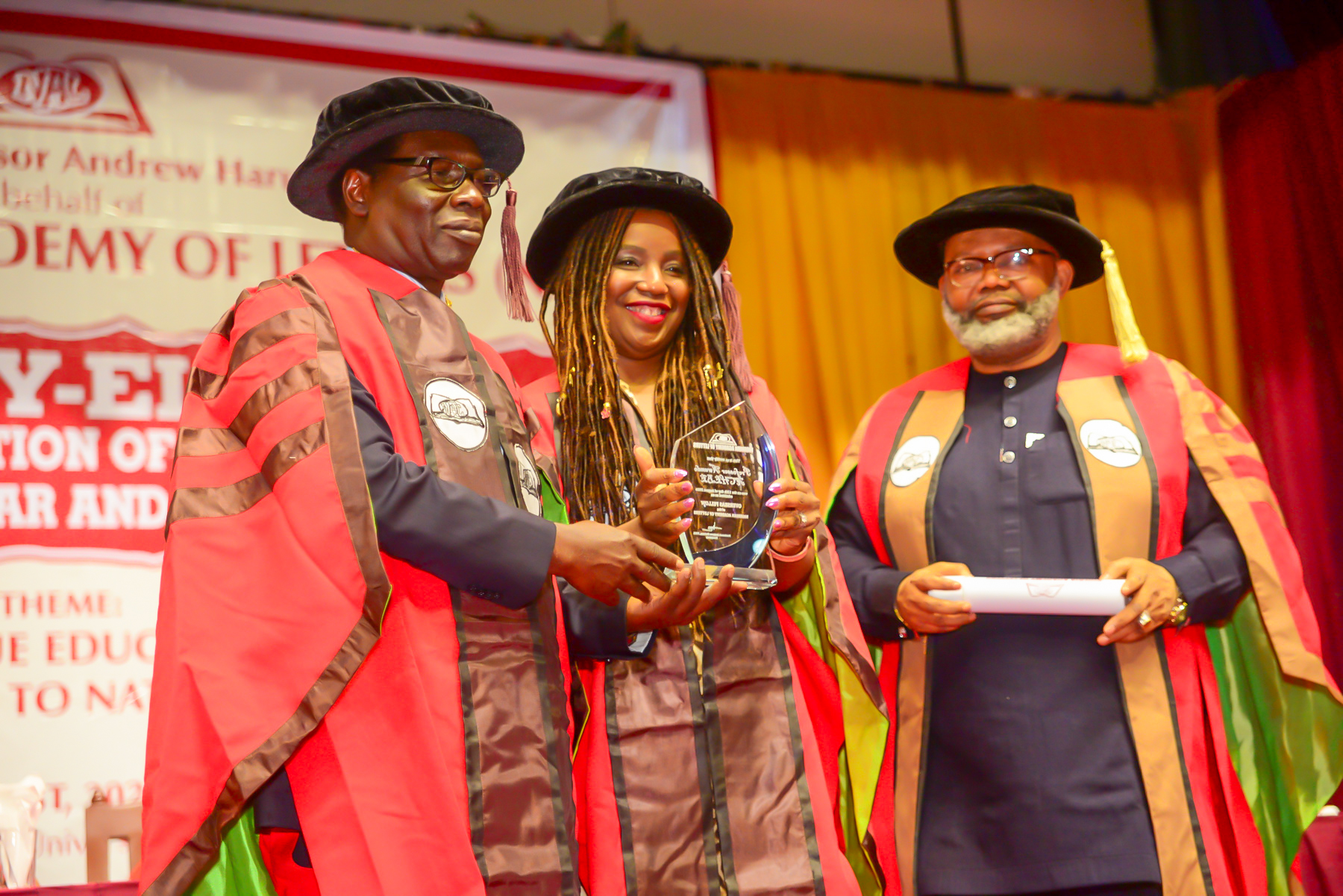 Nwando Achebe during her investiture with the Nigerian Academy of Letters.