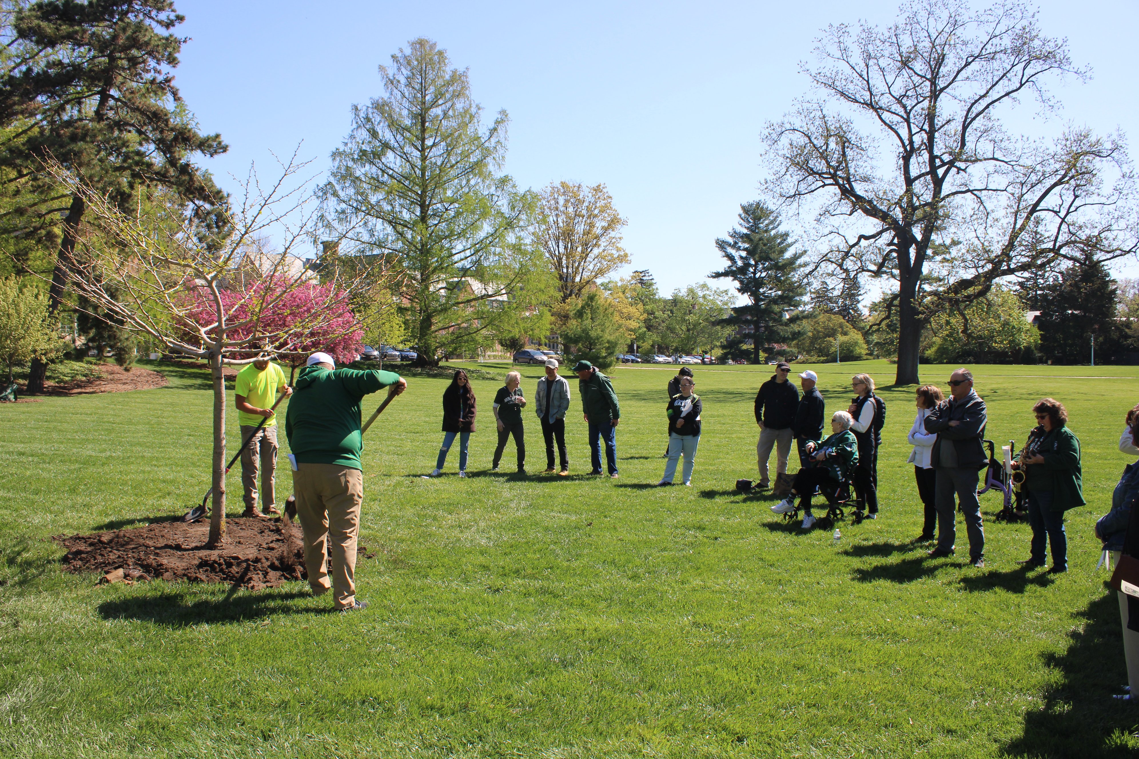 Commemorative Tree Install at Adams Field
