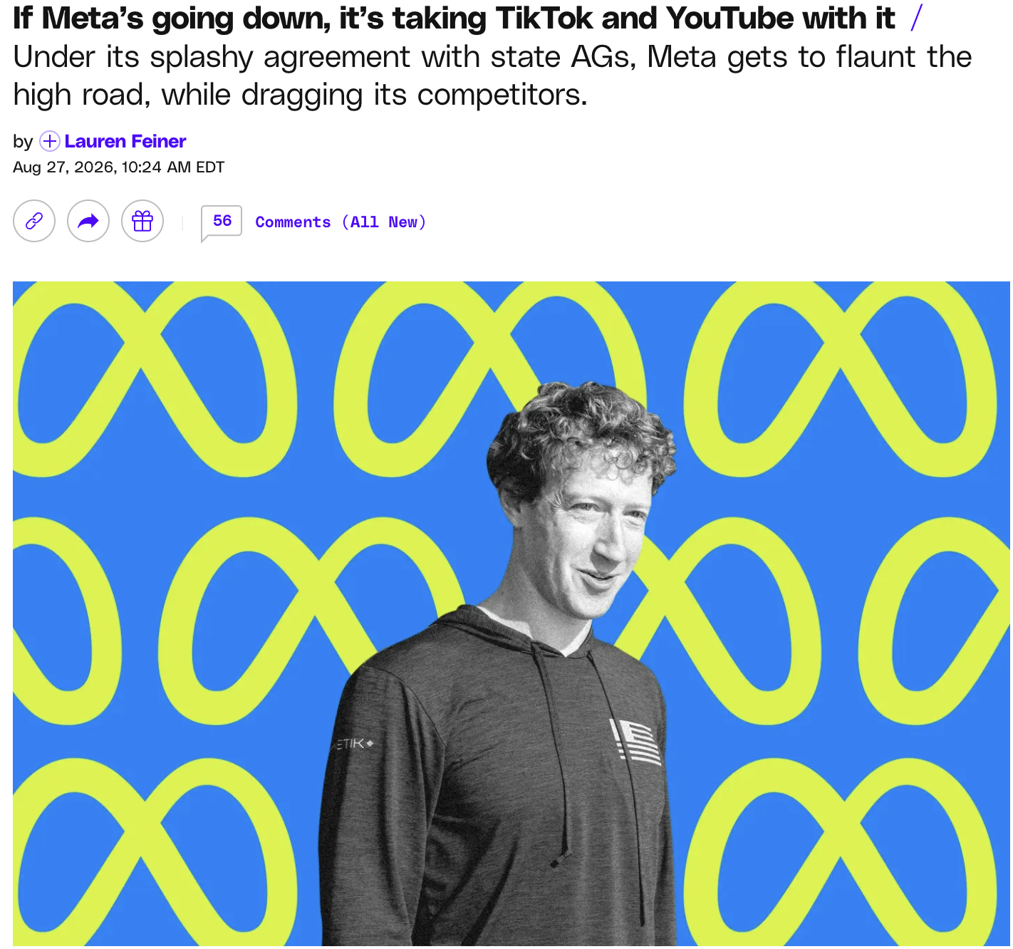 A screenshot of a news article headline reading 