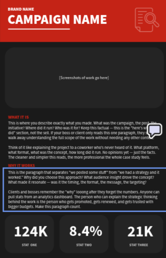 A screenshot of an Adobe template for campaign reporting.