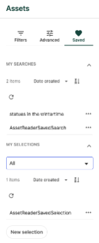 The My Selections section appears at the bottom of the Saved tab on the Filters panel in this screenshot.