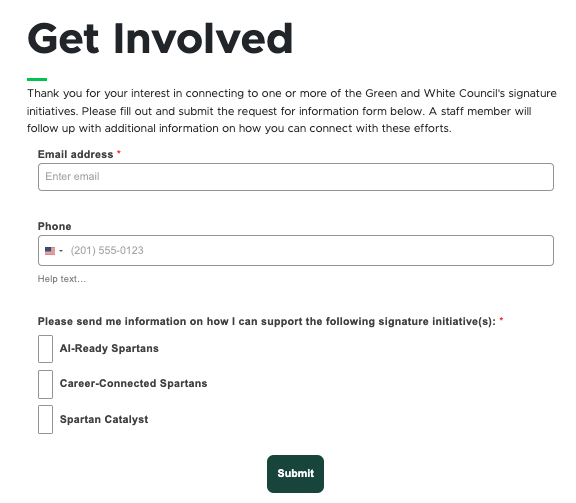 A sample form featuring an email field, checkbox for options and a submit button.
