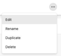 The styles tab action menu includes options of: Edit, Rename, Duplicate and Delete