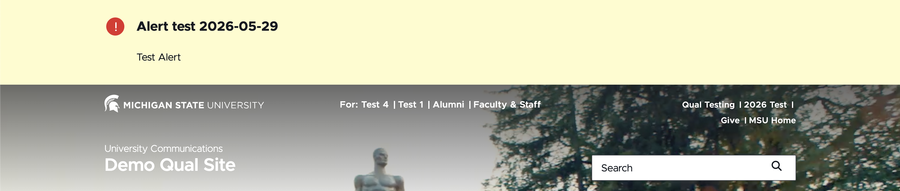 Screenshot of a level 1 alert: A yellow banner appears at the top of the 