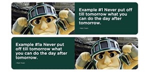 Screenshot of example quote with Sparty and placeholder text.