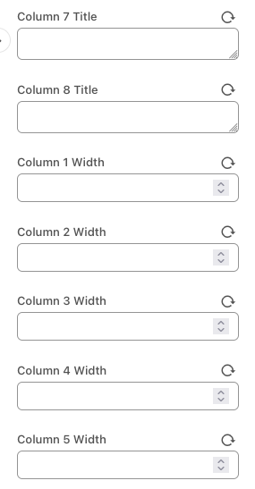 Fields to control column width