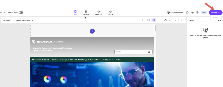 A screenshot of Page builder. The 