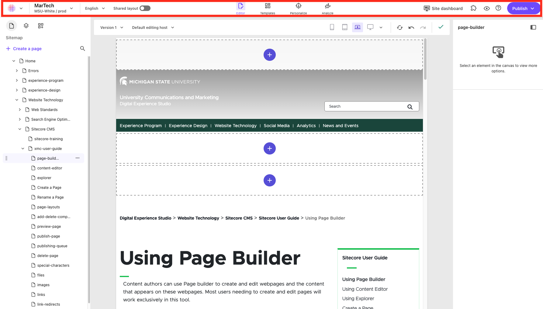 The global toolbar is outlined in red