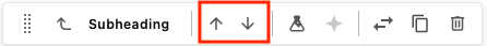 The move up and move down arrow icons are outlined in red
