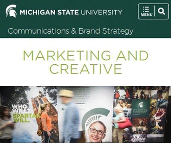 The University Communications website’s mobile MSU masthead 