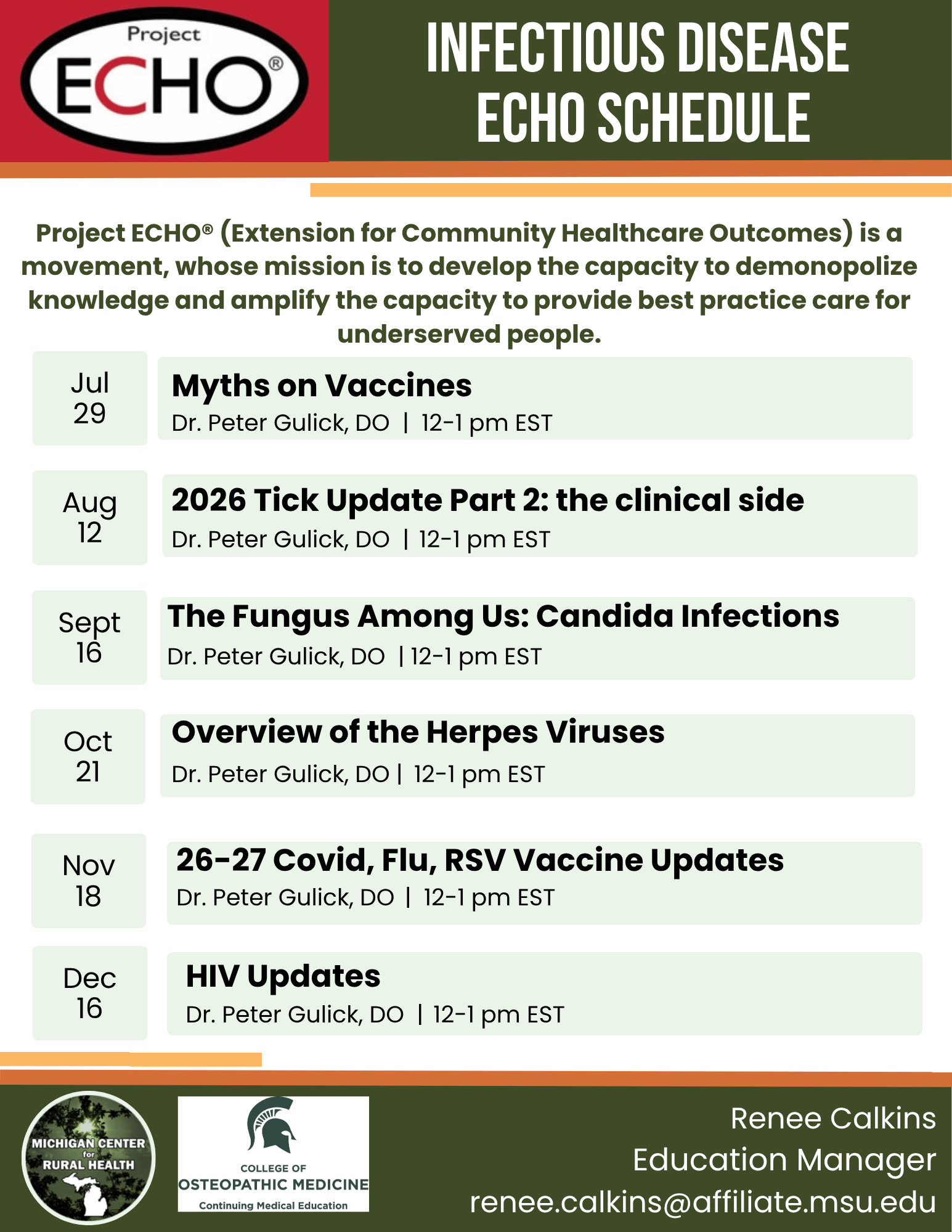 2026 infectious Disease ECHO Schedule  (2)