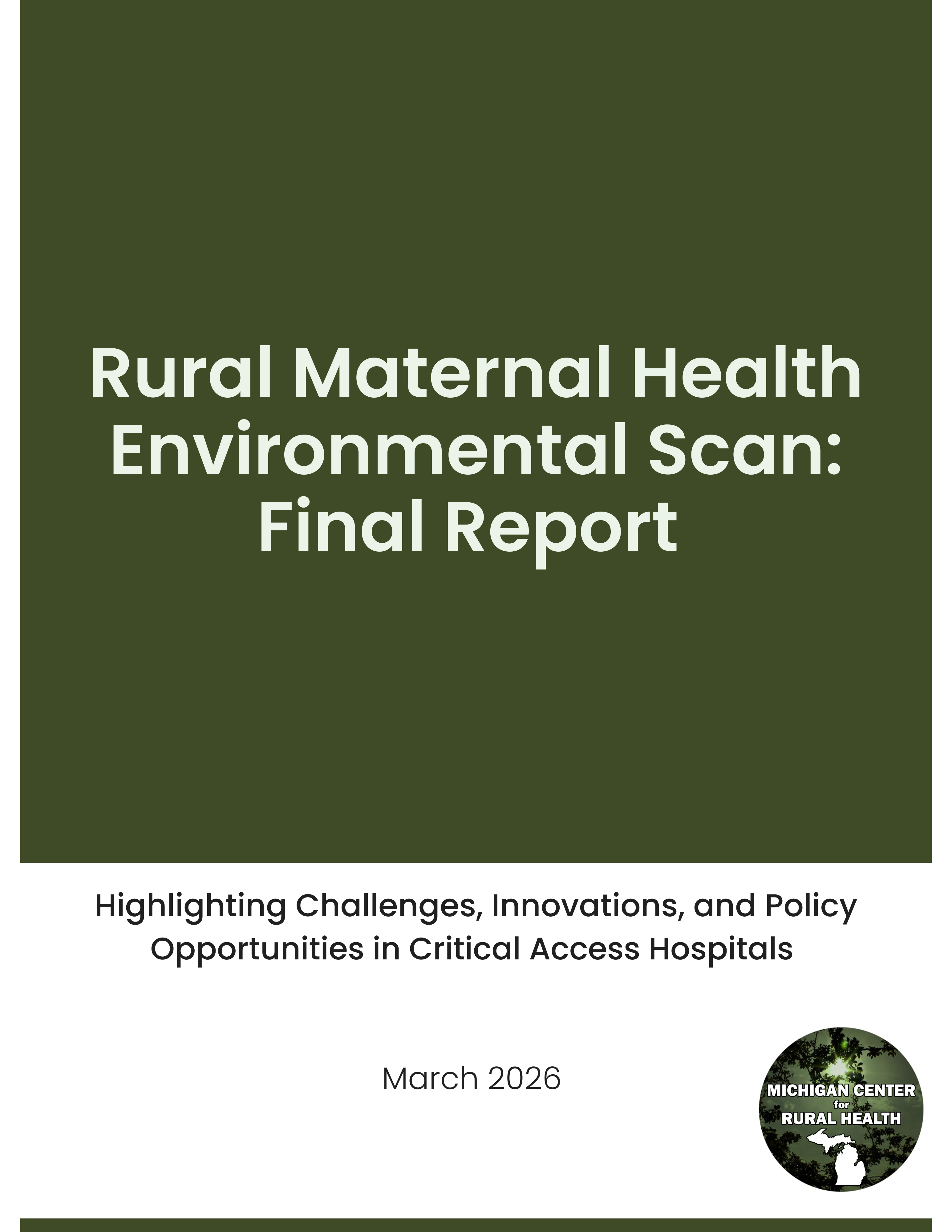 Rural Maternal Health Environmental Scan. Final 5.22