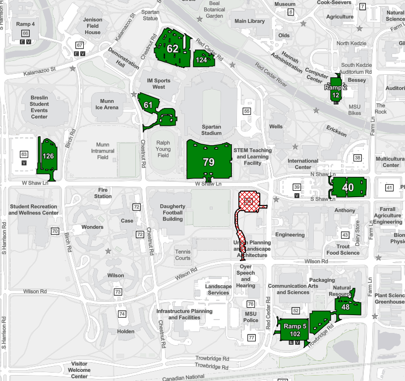 Alternate employee parking Alternate employee parking options when lots 56 and 57 close