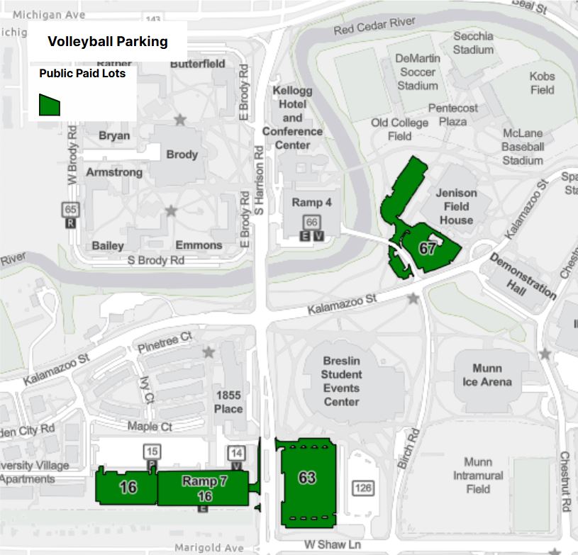 Volleyball parking map