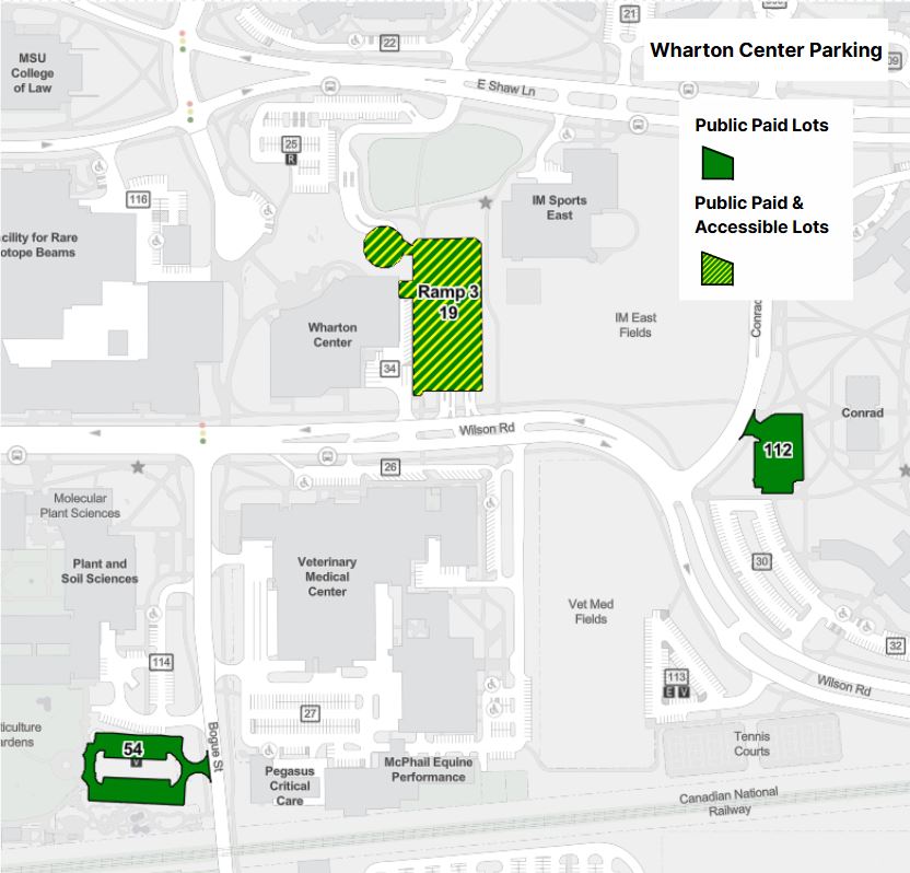 Wharton event parking map