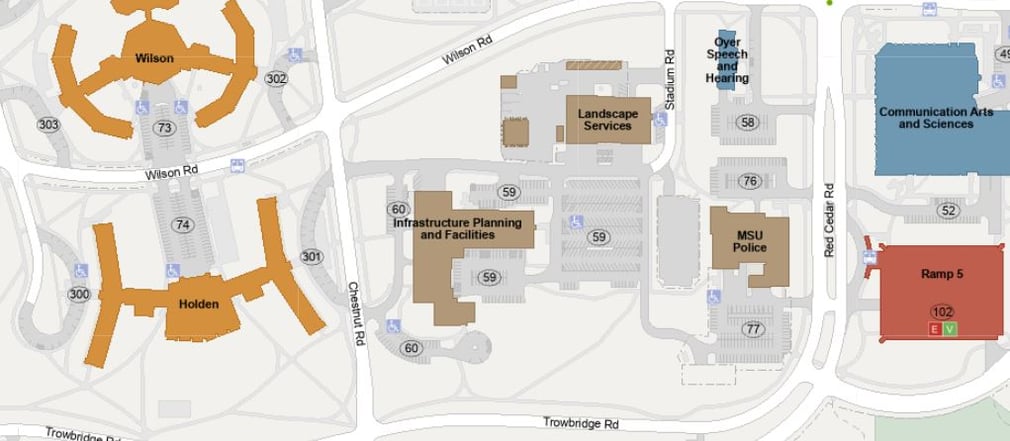 Holden and Wilson residential hall map