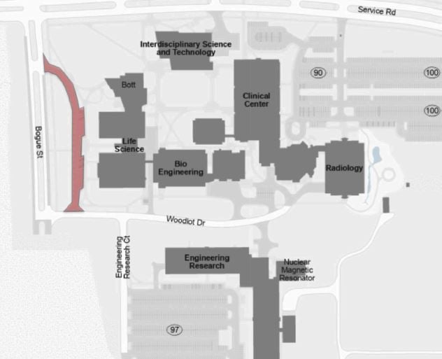 campus map identifying life science loop