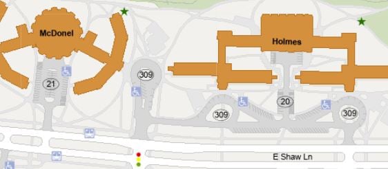 McDonel and Holmes residential hall map