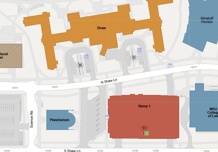 Shaw residential hall map