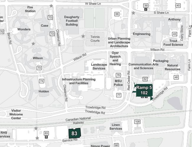 South campus visitor parking map