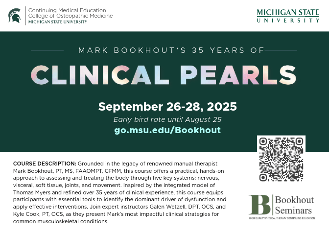 Clinical Pearls event advertisement by Michigan State University for September 26-28, 2025.