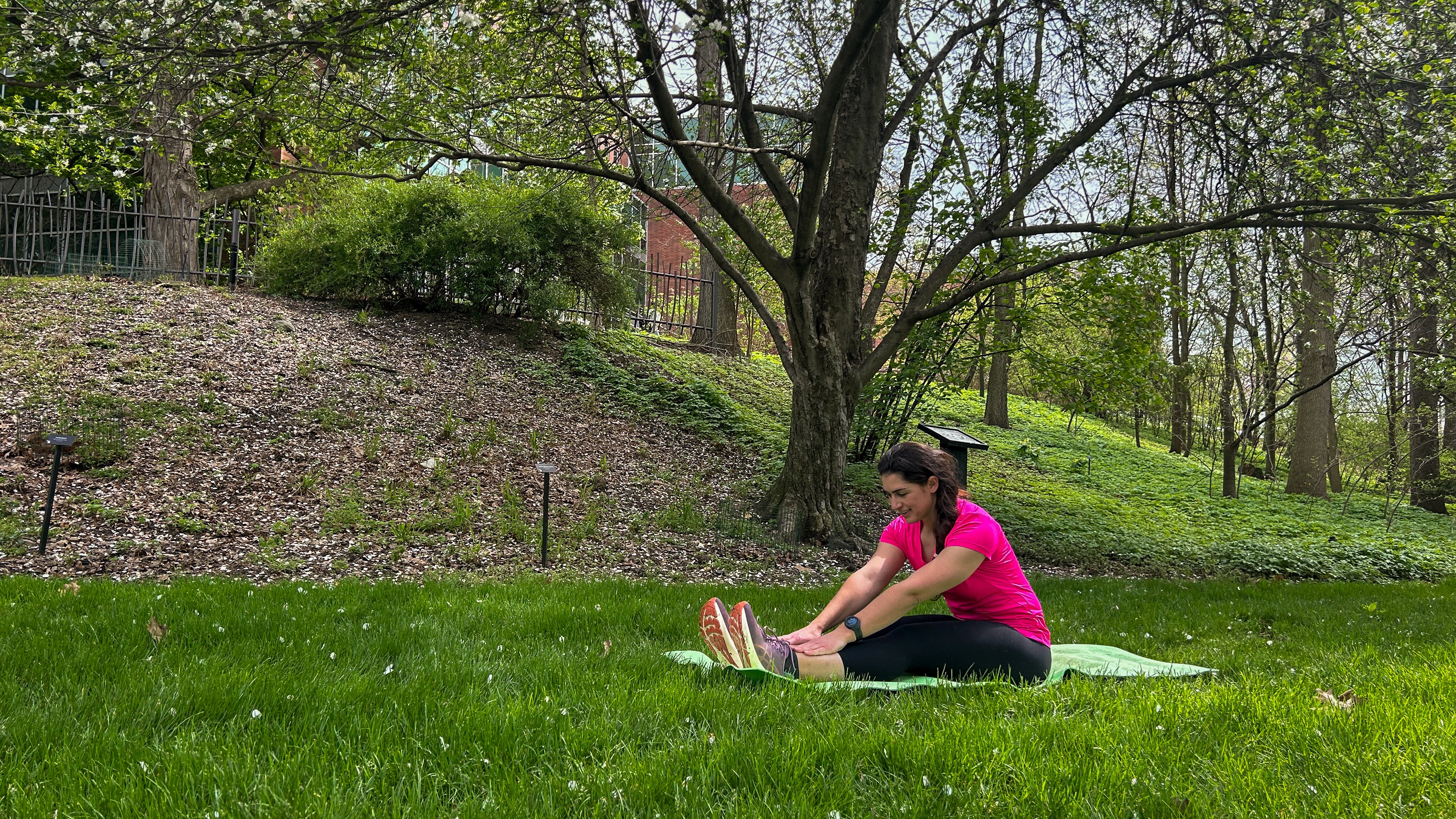 Person doing yoga.