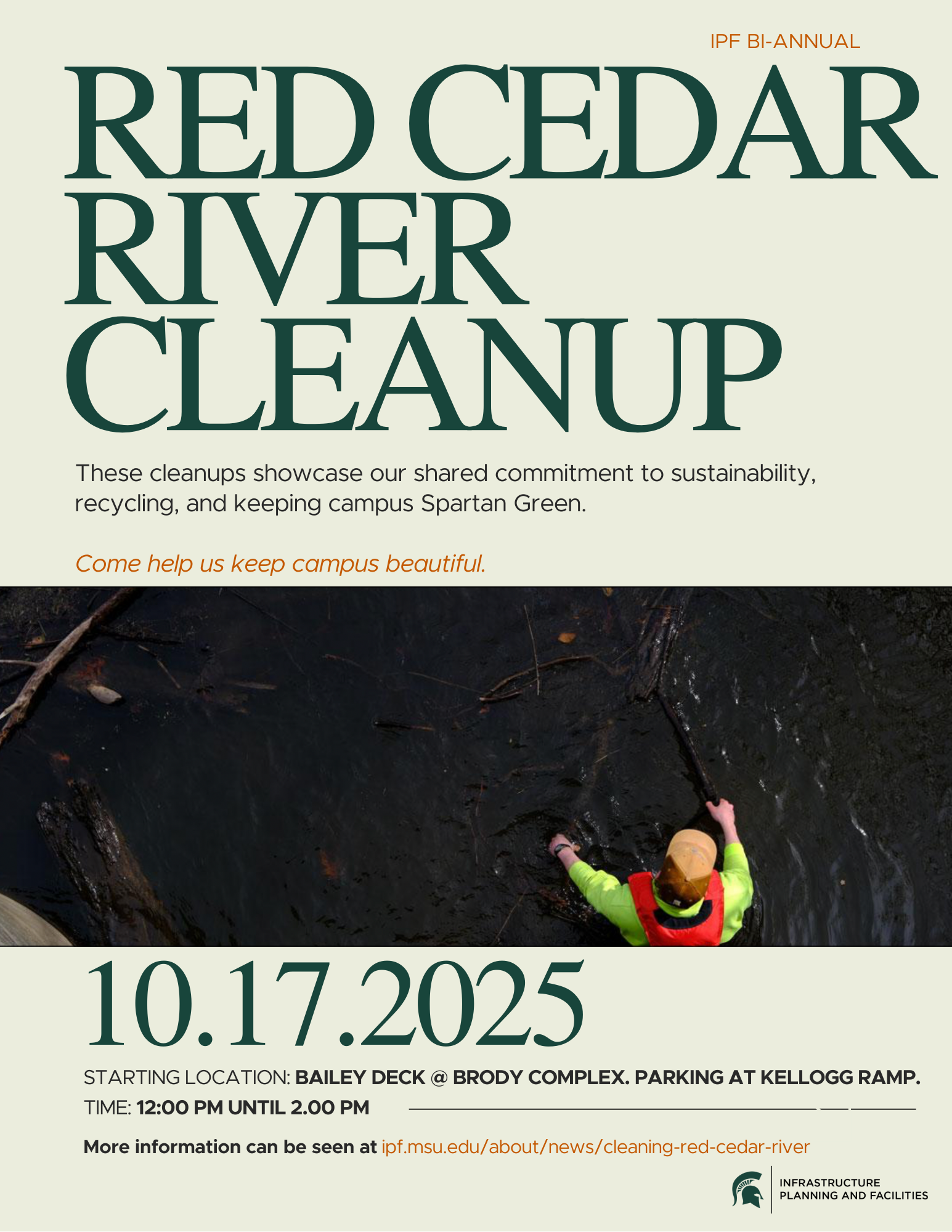 Flyer for the Red Cedar River Cleanup