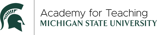 Academy for Teaching graphic with a dark green Spartan helmet on the left.