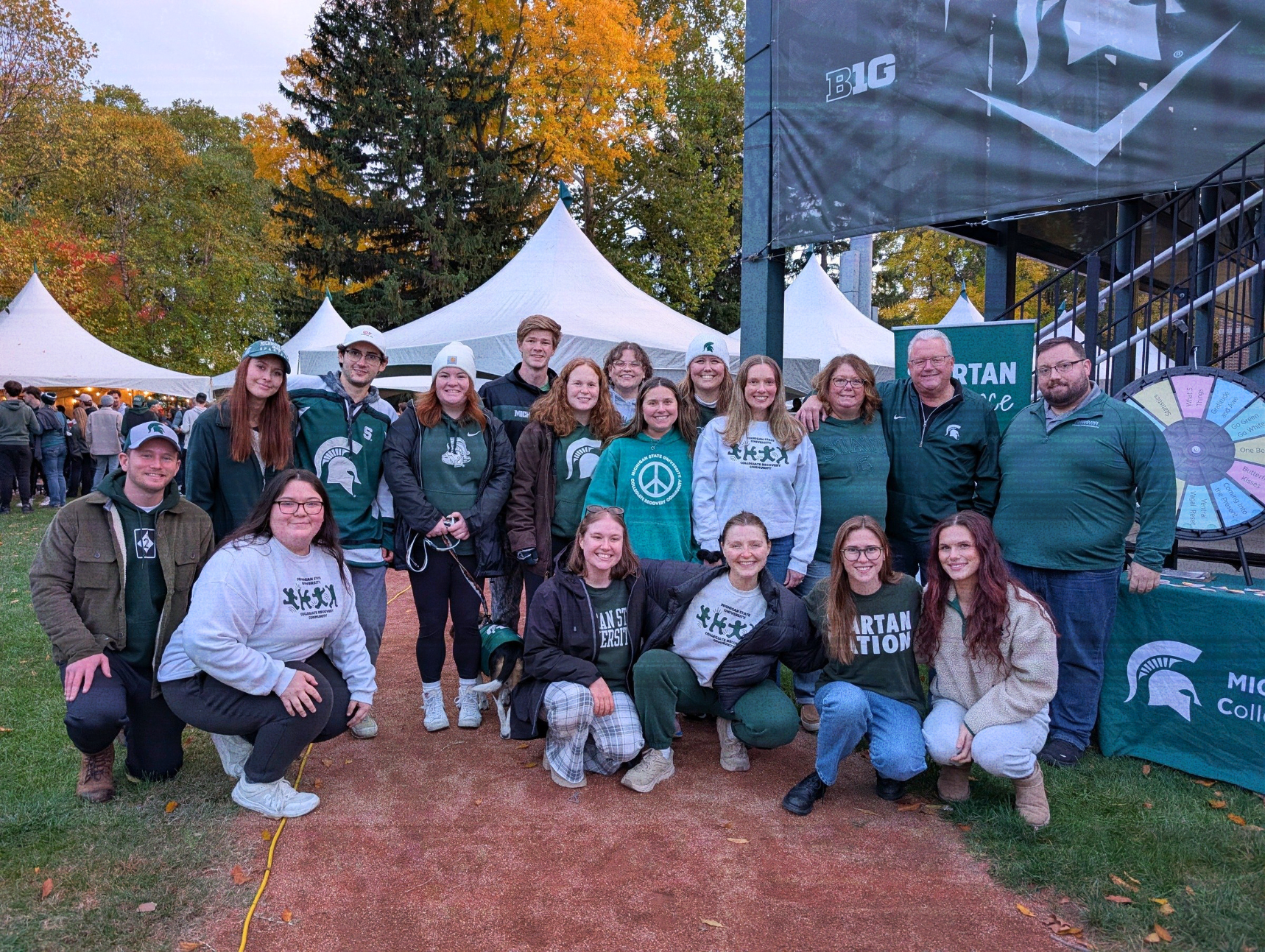Group photo at the CRC Sober Tailgate