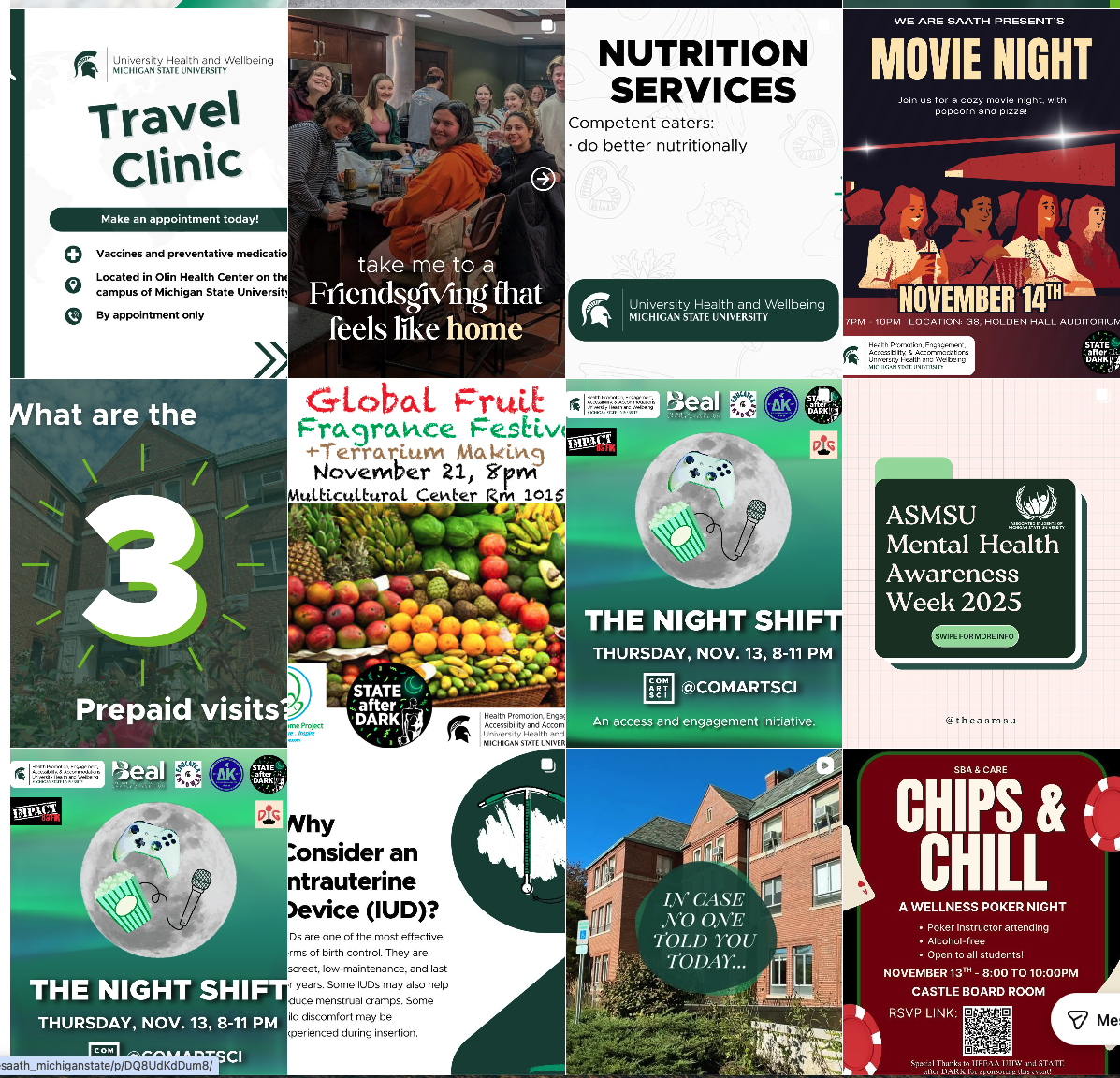 A screenshot of @HealthySpartans Instagram feed